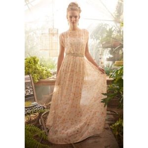 Anthropologie (Paper Crown) Peach Blossom Maxi